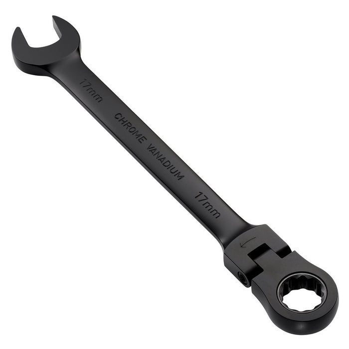 Draper Expert HI-TORQ® Metric Flexible Head Ratchet Combination Spanner 17mm Black