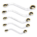 Draper Expert HI-TORQ® Double Ring Ratchet S-Shape Spanner Set, 5 Pce