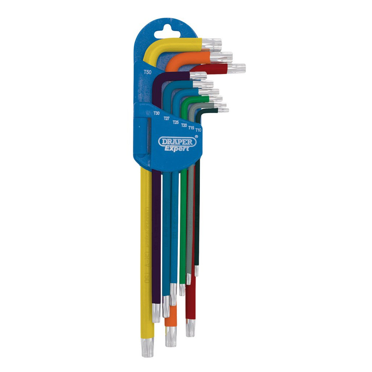 Draper Expert TX-Star (Torx) Metric Extra-Long Arm Key Set, Colour Code ...