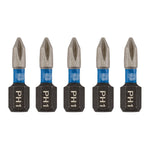 Draper Expert Cross Slot/PH Type Impact Screwdriver Bits PH1 x 25mm 1/4