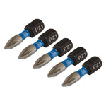 Draper Expert PZ-Type Impact Screwdriver Bits No.1 x 25mm 1/4