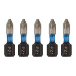 Draper Expert PZ-Type Impact Screwdriver Bits No.1 x 25mm 1/4
