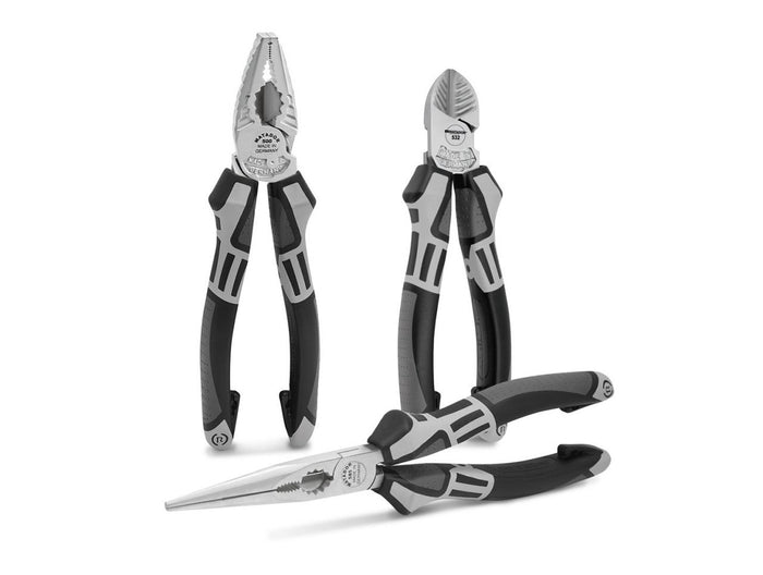 Matador Plier Assortment 3 Piece (Comb. Plier, Side Cutter & Straight Round Nose Pliers)
