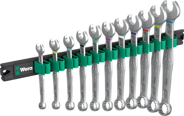 Wera 9640 Magnetic Rail 6003 Joker 1 Combination Spanner Set 11 Pce