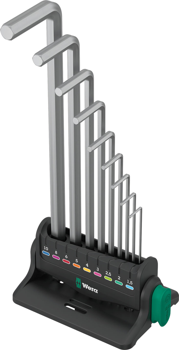 Wera 950/9 Hex-Plus 8 L-Key Set Metric Chrome-Plated Frame 9 Pce