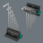 Wera 950/9 Hex-Plus 8 L-Key Set Metric Chrome-Plated Frame 9 Pce
