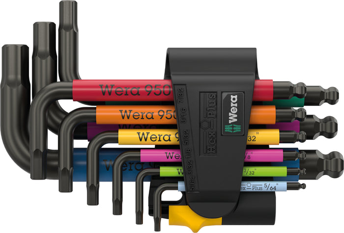 Wera 950/9 Hex-Plus Multicolour Imperial 3 L-Key Set Imperial Blacklaser 9 Pce