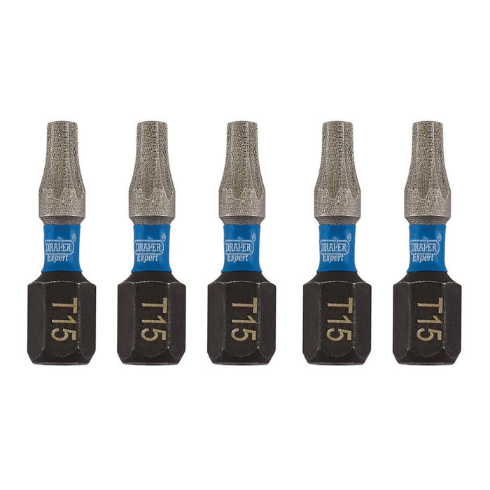 Draper Expert TX-STAR® Impact Screwdriver Bits T15 x 25mm 1/4