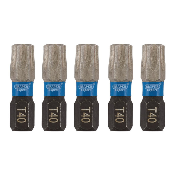 Draper Expert TX-STAR® Impact Screwdriver Bits T40 x 25mm 1/4