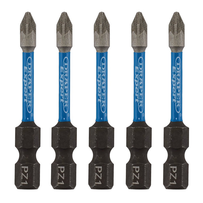 Draper  Expert PZ-Type Impact Screwdriver Bits No.1 x 50mm 1/4