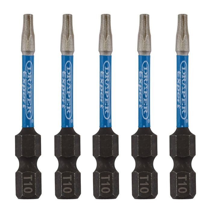 Draper Expert TX-STAR® Impact Screwdriver Bits T10 x 50mm 1/4