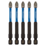 Draper Expert PZ-Type Impact Screwdriver Bits No.2 x 75mm 1/4