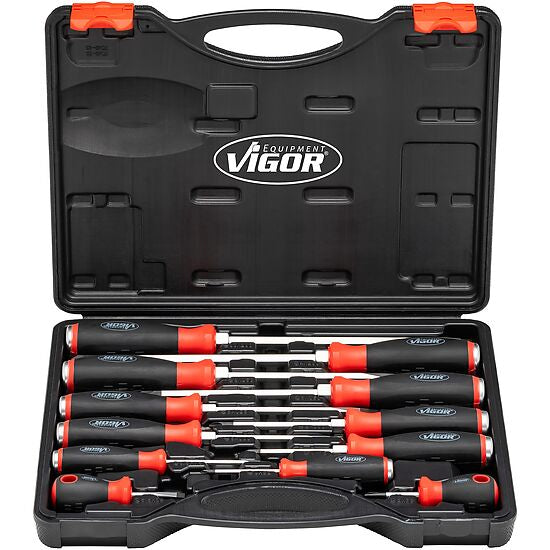 Vigor Screwdriver with Impact Cap & Square Input Shaft Set, 12 Piece V5010/12