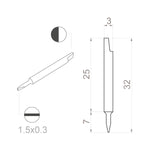 Bernstein Ceramic Blade Bit Slot Blade 1.50x0.3x32mm Trimmer 1-753