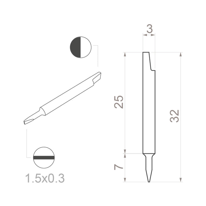 Bernstein Ceramic Blade Bit Slot Blade 1.50x0.3x32mm Trimmer 1-753