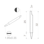 Bernstein Ceramic Blade Bit Slot Blade 1.95x0.35x32mm Trimmer 1-755