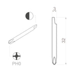 Bernstein Adjusting Ceramic Screwdriver Cross-Recess PHO Trimmer 1-866
