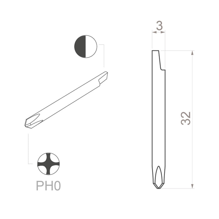 Bernstein Adjusting Ceramic Screwdriver Cross-Recess PHO Trimmer 1-866