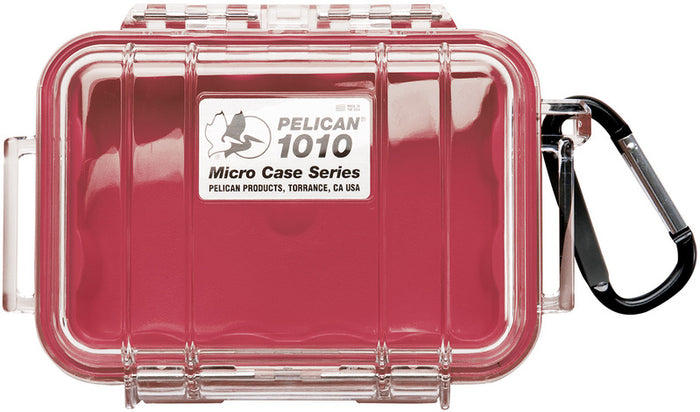 Pelican # 1010 Micro Case - Clear With Red (149 x 103 x 54mm)