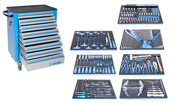 Unior 1011AEV6 Tool Set with Tool Carriage/Cabinet, 325 Pce