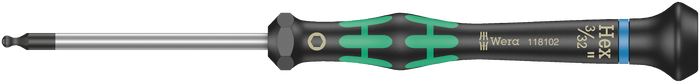 Wera 2052 Micro Ball End Hex Precision Screwdriver 3/32