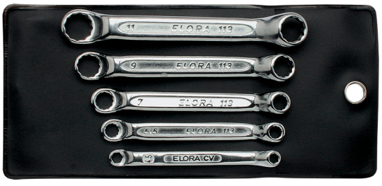 Elora 113S 5M Double Ended Ring Spanner 5 Pce Set