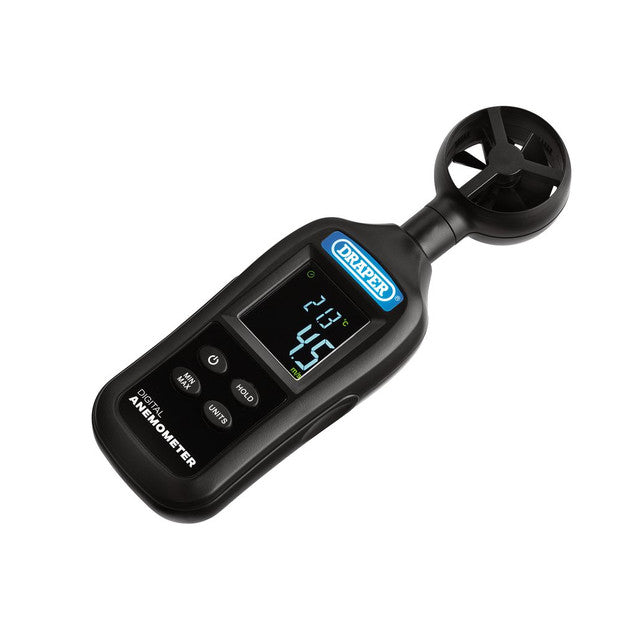 Draper Handheld Digital Anemometer - Wind Speed And Temperature Meter