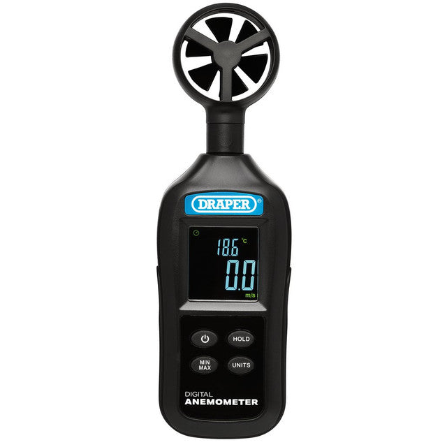 Draper Handheld Digital Anemometer - Wind Speed And Temperature Meter
