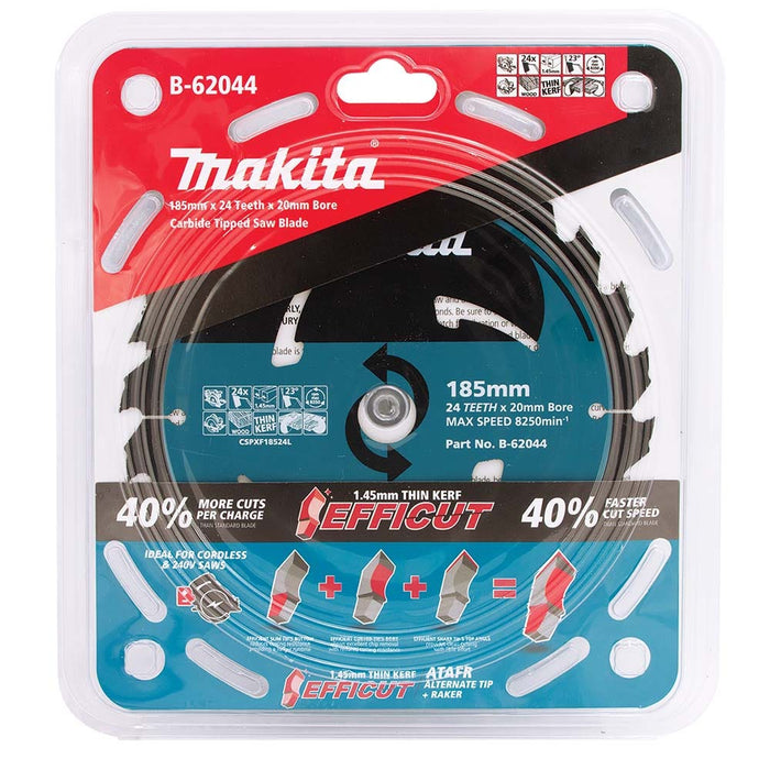 Makita 185mm 24T TCT Circular Saw Blade for Wood Cutting Efficut