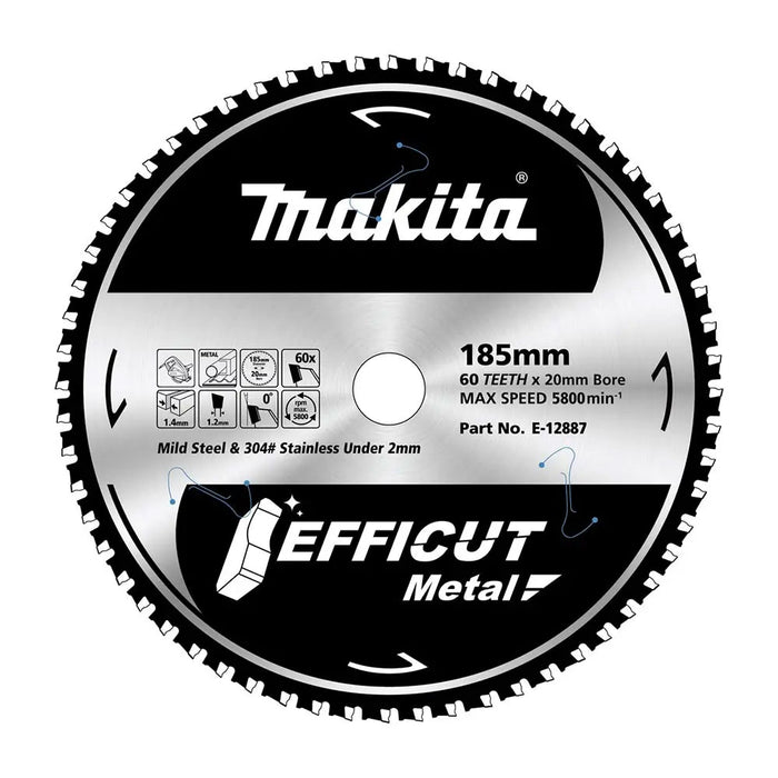 Makita Efficut Metal TCT S/Blade 185mm x 20mm x 60T