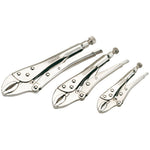 Draper Tools Curved Jaw Self Grip Pliers Set 3 Piece 14040