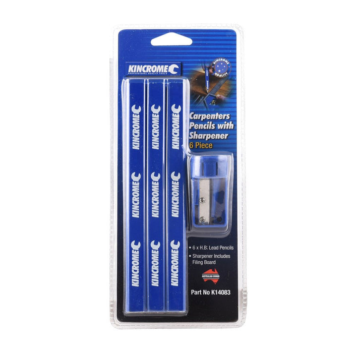 Kincrome Carpenters Pencils Pack of 7 Includes Sharpener