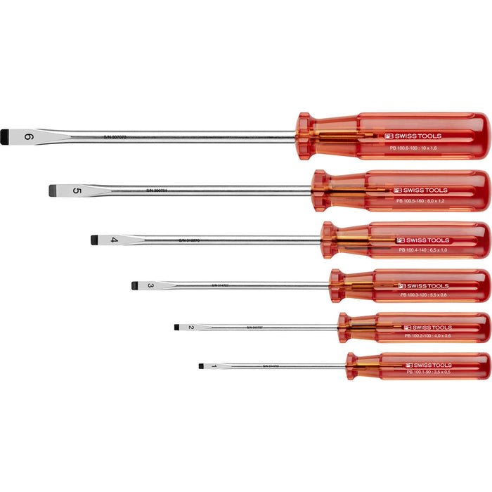 PB Swiss 6 Pce Classic Slotted Screwdriver Set