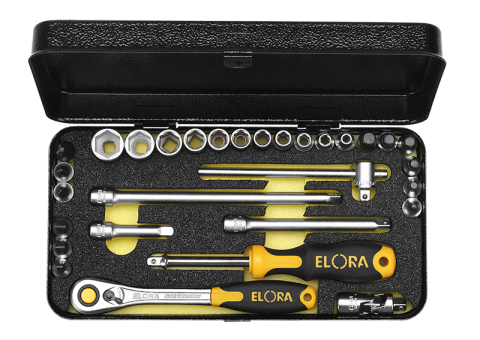 Elora Socket Set 1/4in 30 Pce 4-14mm 1440-MU