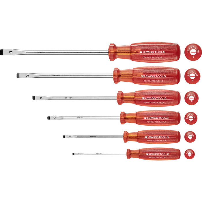 PB Swiss 6 Pce Slotted Multicraft Screwdriver Set