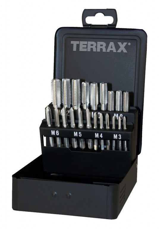 Terrax by Ruko 21 Pce HSS-G Threading Tap Set M3-M12 A245006