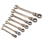Draper Tools Flexible Head Ratcheting Metric Combination Spanner Set 7 Piece 15087