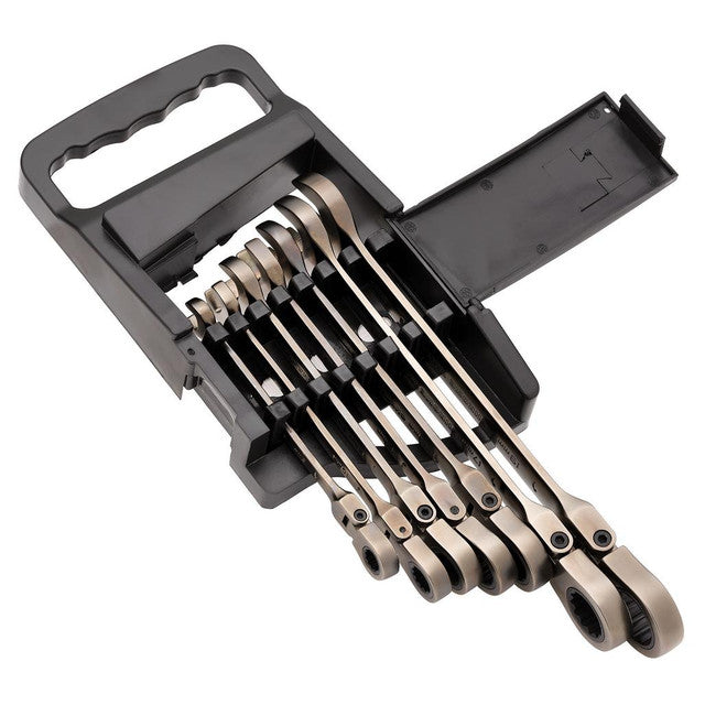 Draper Tools Flexible Head Ratcheting Metric Combination Spanner Set 7 Piece 15087