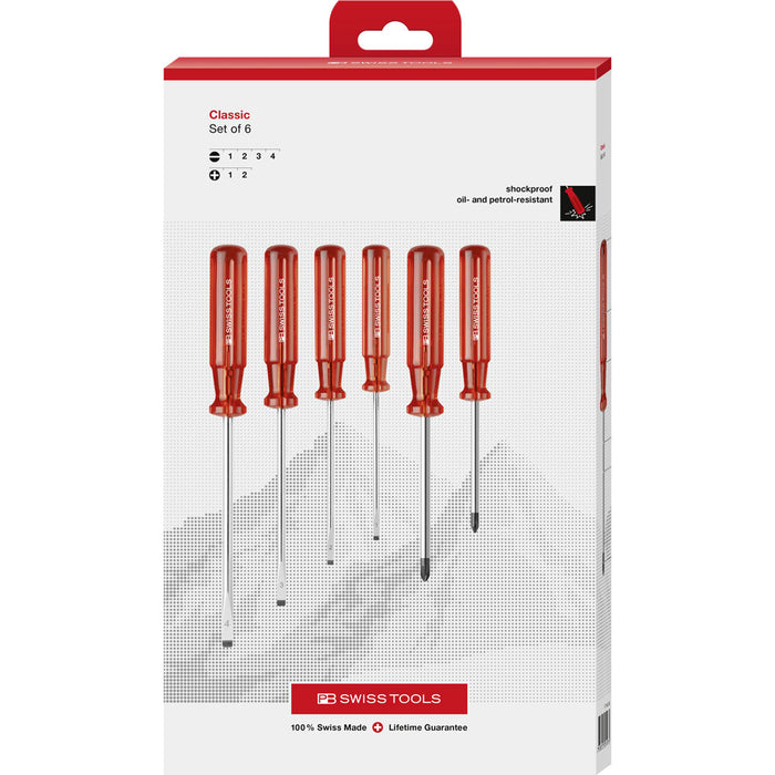 PB Swiss 6 Pce Slotted & Phillips Classic Screwdriver Set