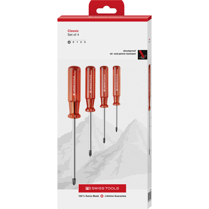 PB Swiss 4 Pce Phillips Classic Screwdriver Set