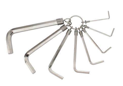 Elora Hexagon key set on a metal ring 8 Pce 1/16in-1/4in AF 158R-3
