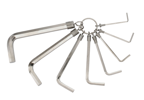 Elora Hexagon Key Set on a metal ring 7 Pce 1 5-6mm 158R-2