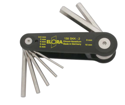 Elora Hexagon Key Set 7 Pce 2.5-10mm in plastic pocket holder 159S-KK2