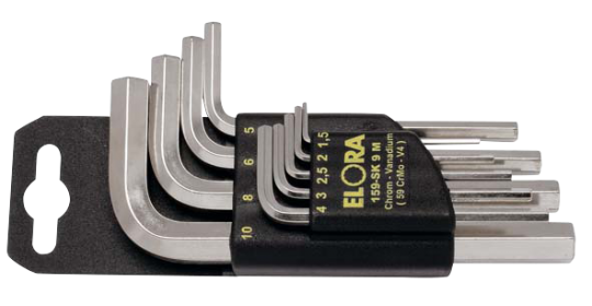 Elora Hexagon Key Set 9 Pce 1.5-10mm with plastic holder 159SK-9M