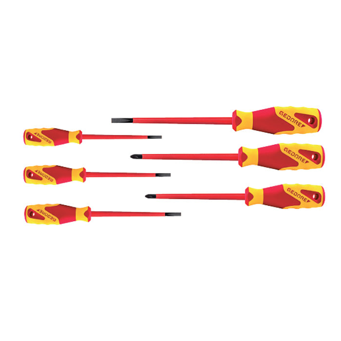 Gedore VDE Slotted & Phillips Screwdriver Set, 7 Pce