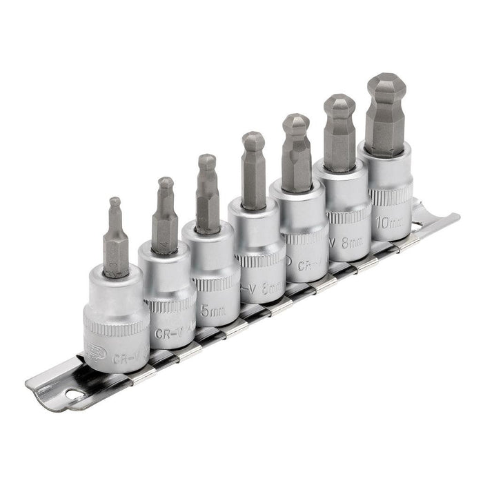 Draper Expert Ball-end Hex. Socket Bit Set, 3/8