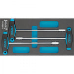 Hazet 3 Pce Nut-Driver Set With T-Handle 163-122/3 Modular Insert Tray