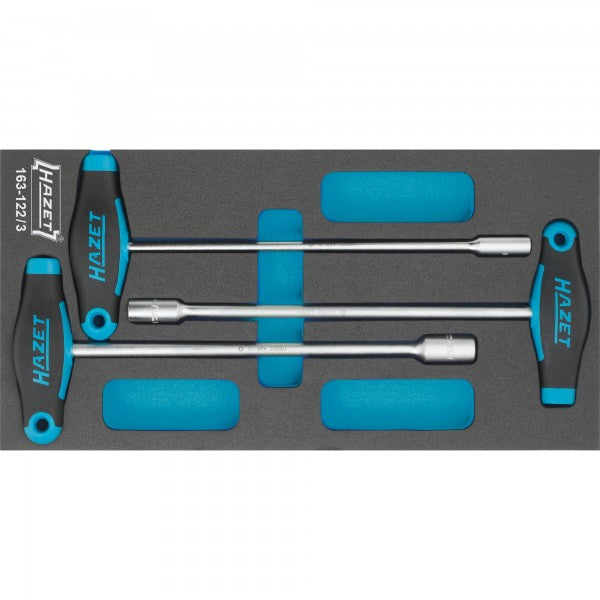 Hazet 3 Pce Nut-Driver Set With T-Handle 163-122/3 Modular Insert Tray