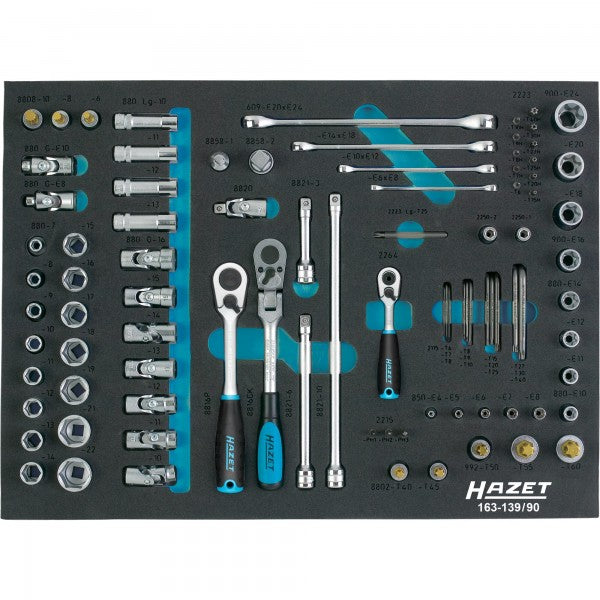 Hazet 90 Pce Socket Set 163-139/90 Modular Insert Tray