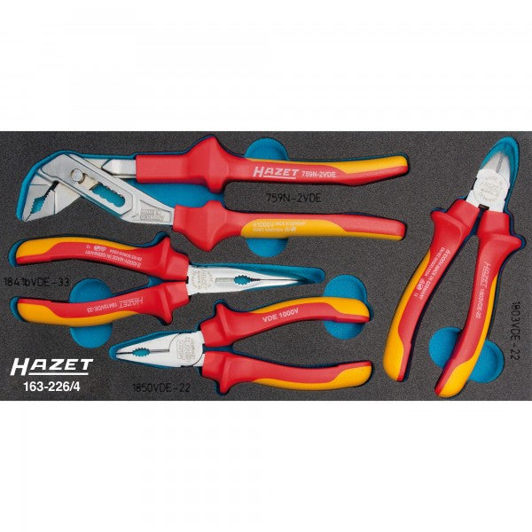 Hazet 4 Pce VDE Pliers Set 163-226/4 Modular Insert Tray
